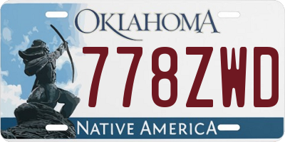 OK license plate 778ZWD