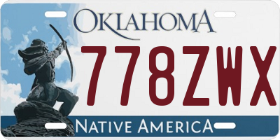 OK license plate 778ZWX