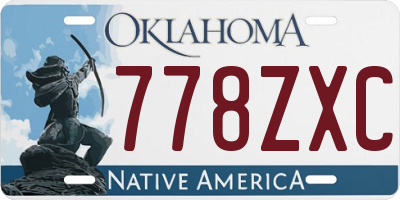 OK license plate 778ZXC