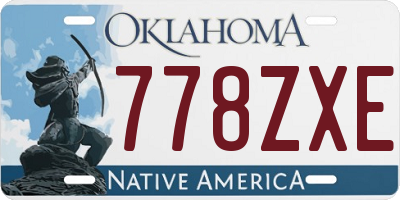 OK license plate 778ZXE