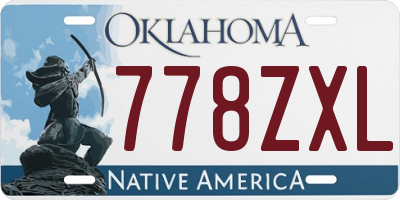 OK license plate 778ZXL