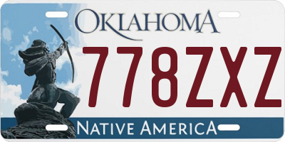 OK license plate 778ZXZ