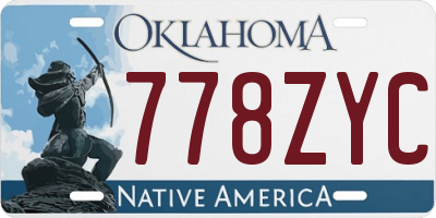 OK license plate 778ZYC