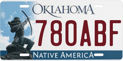 OK license plate 780ABF
