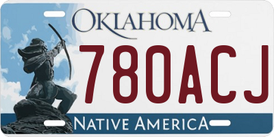 OK license plate 780ACJ