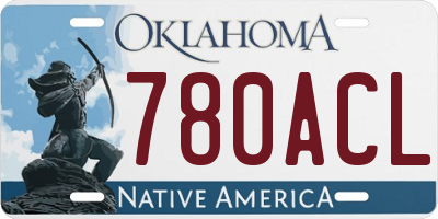 OK license plate 780ACL