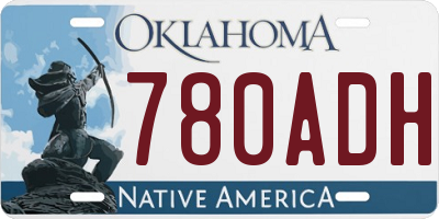 OK license plate 780ADH