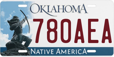 OK license plate 780AEA