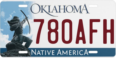 OK license plate 780AFH
