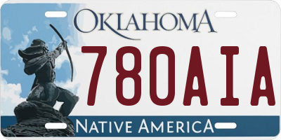 OK license plate 780AIA