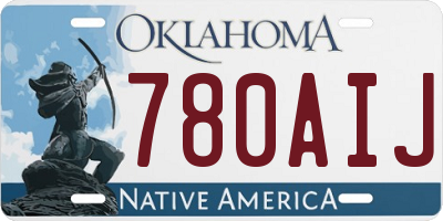 OK license plate 780AIJ