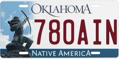 OK license plate 780AIN