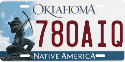 OK license plate 780AIQ