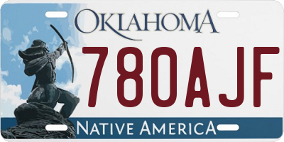 OK license plate 780AJF