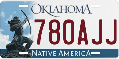 OK license plate 780AJJ