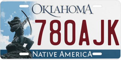 OK license plate 780AJK