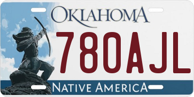 OK license plate 780AJL
