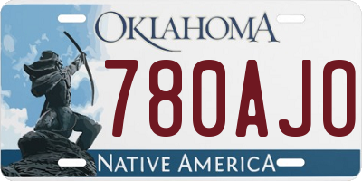 OK license plate 780AJO