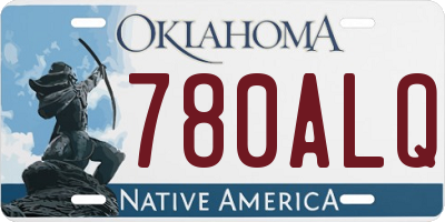 OK license plate 780ALQ