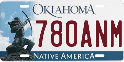 OK license plate 780ANM