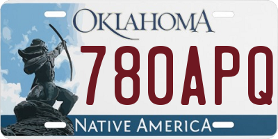 OK license plate 780APQ