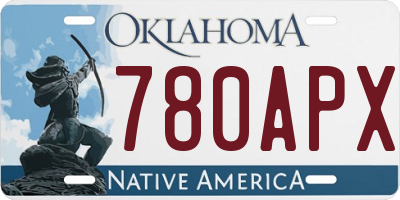 OK license plate 780APX