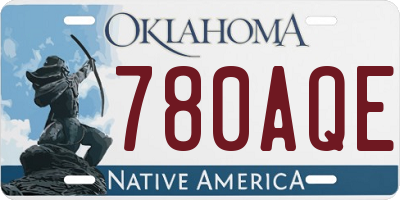 OK license plate 780AQE