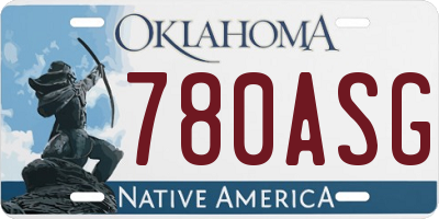 OK license plate 780ASG