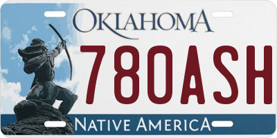 OK license plate 780ASH