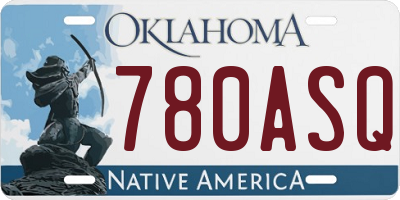 OK license plate 780ASQ