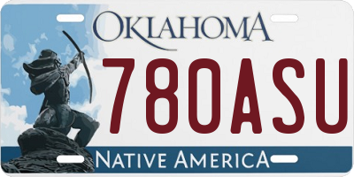OK license plate 780ASU