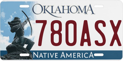 OK license plate 780ASX