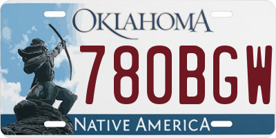 OK license plate 780BGW