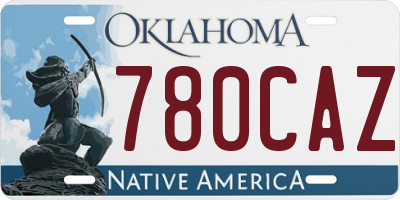 OK license plate 780CAZ
