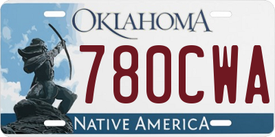 OK license plate 780CWA
