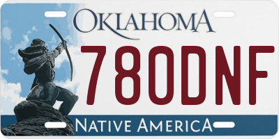 OK license plate 780DNF