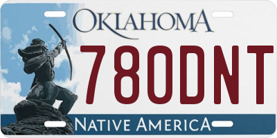 OK license plate 780DNT