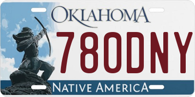 OK license plate 780DNY