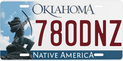 OK license plate 780DNZ