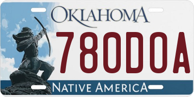 OK license plate 780DOA