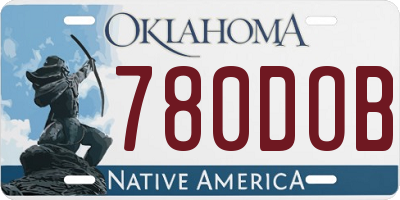 OK license plate 780DOB
