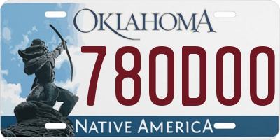 OK license plate 780DOO