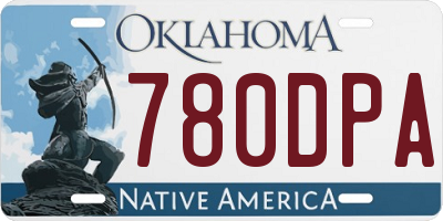 OK license plate 780DPA