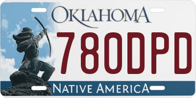 OK license plate 780DPD