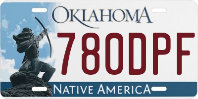 OK license plate 780DPF
