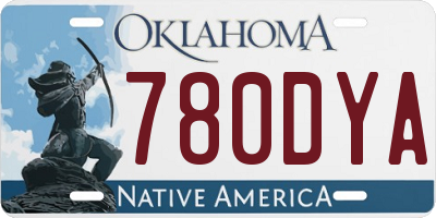 OK license plate 780DYA