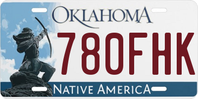OK license plate 780FHK
