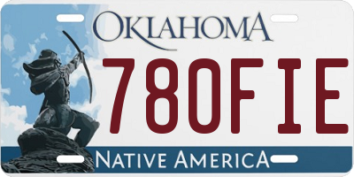 OK license plate 780FIE