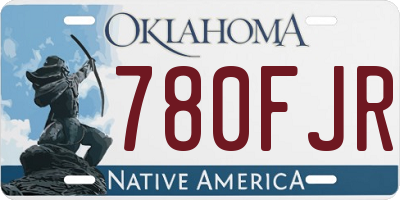 OK license plate 780FJR