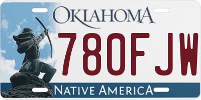 OK license plate 780FJW